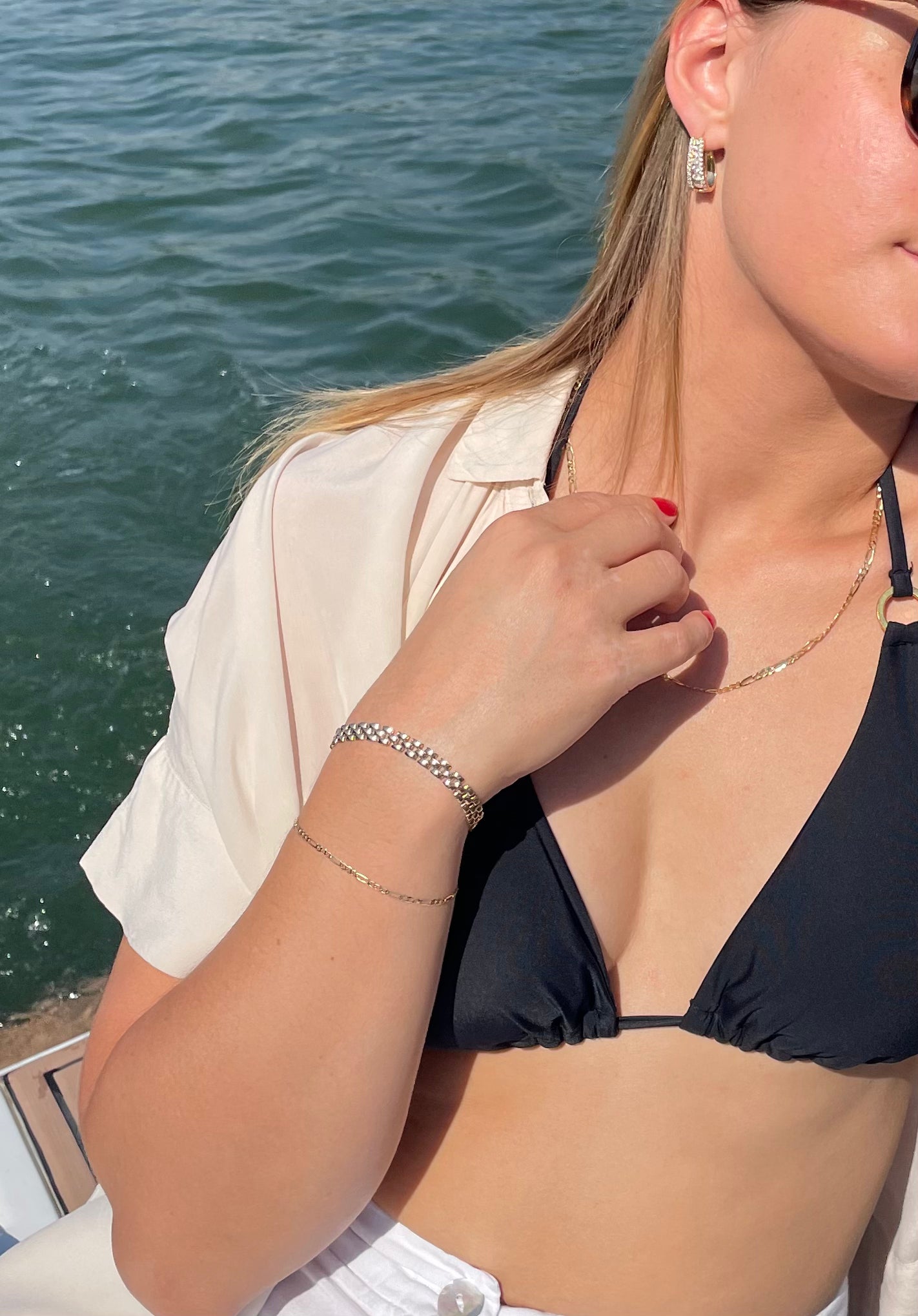 Figaro Chain Bracelet - 14 K Yellow Gold