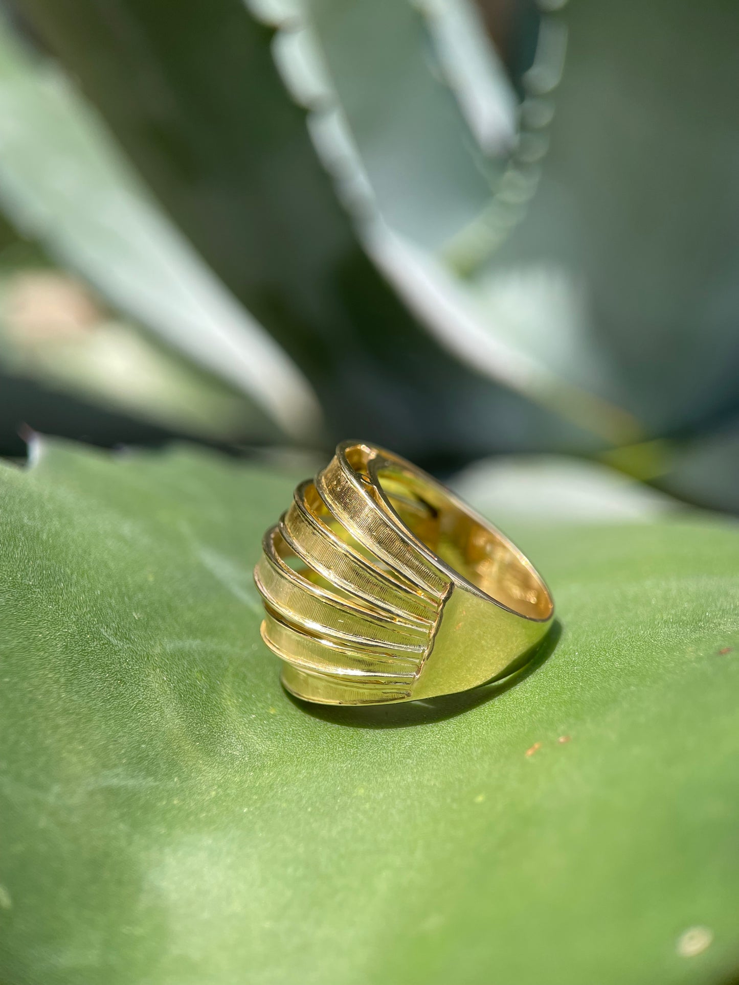 5 Band Dome Ring - 14k Yellow Gold