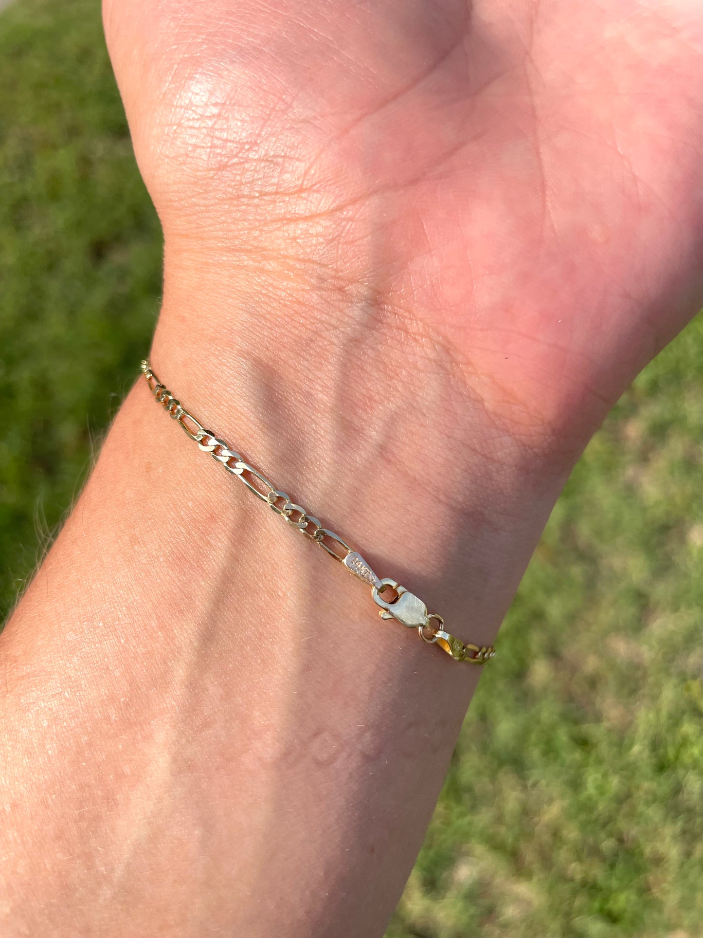 Figaro Chain Bracelet - 14 K Yellow Gold