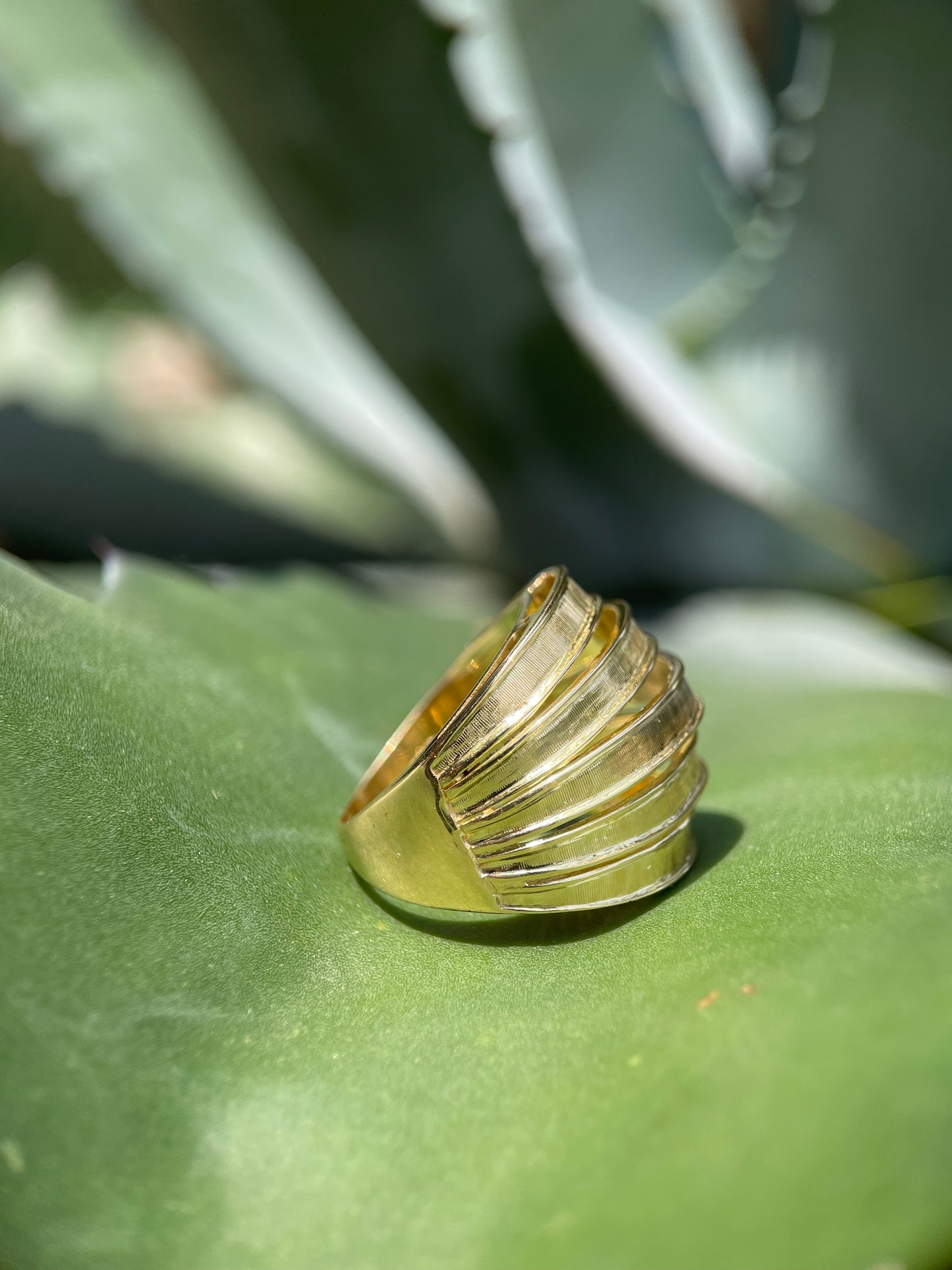 5 Band Dome Ring - 14k Yellow Gold