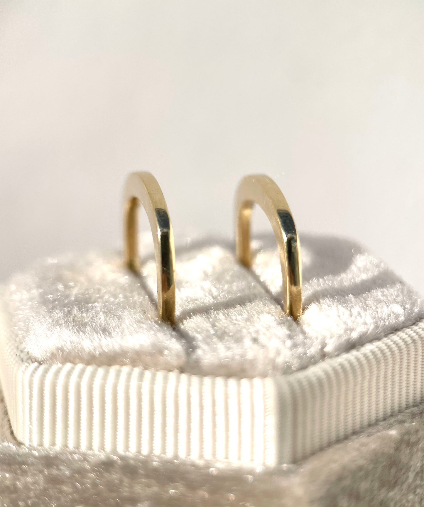 Two Stacked Square Rings - 18K Yellow Gold