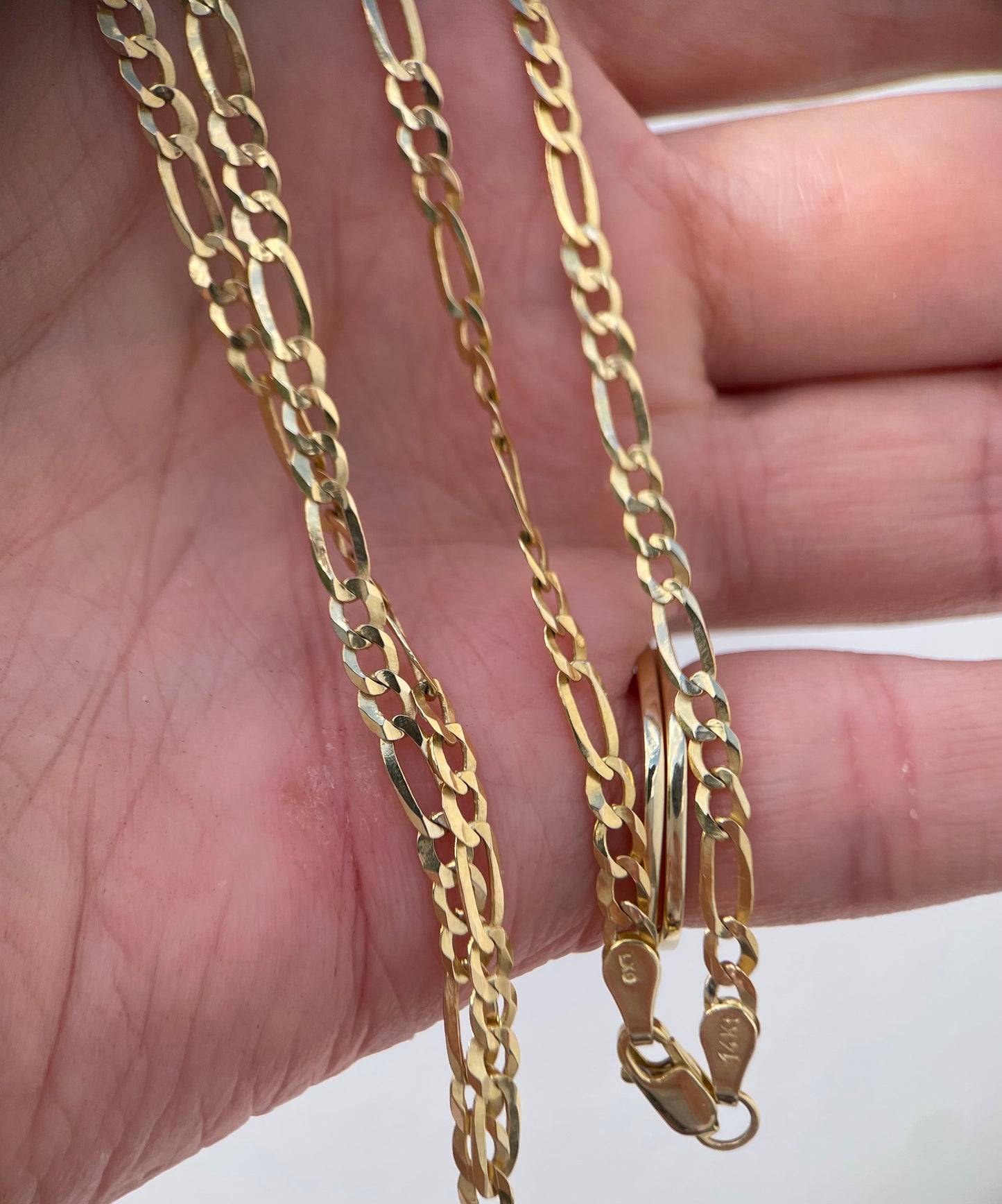 Figaro Chain Necklace - 14 K Yellow Gold - 20" long, 3.3 mm thick