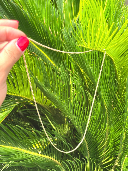 30" Long Rope Chain Necklace - 14 K Yellow Gold