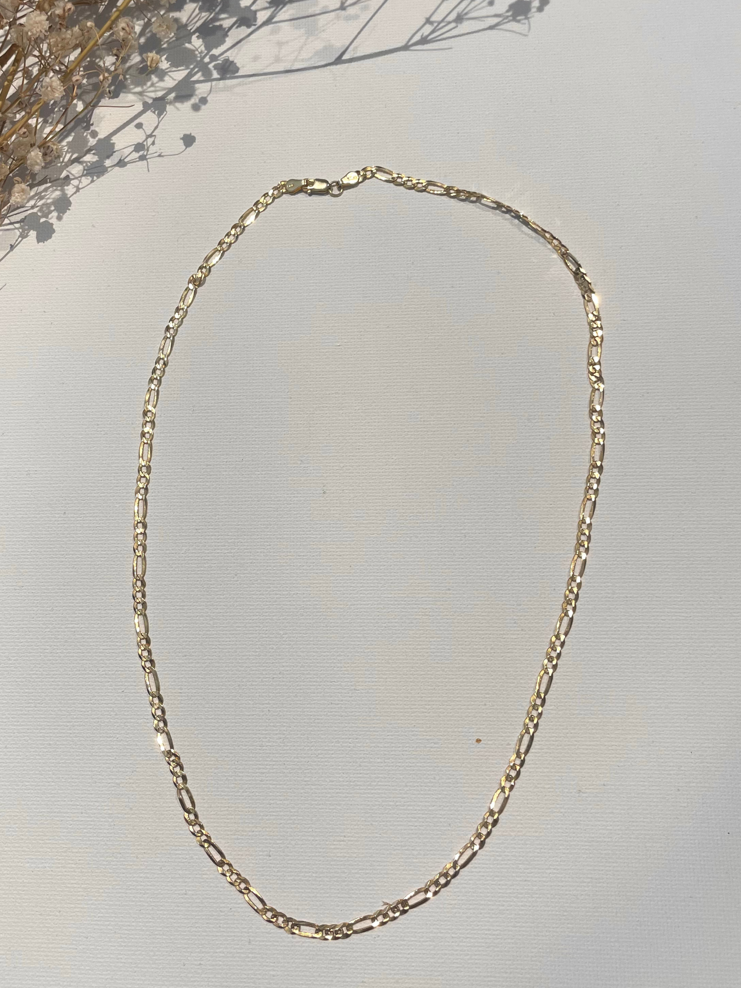 Figaro Chain Necklace - 14 K Yellow Gold - 20" long, 3.3 mm thick
